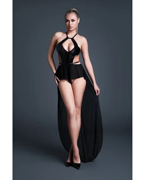 Allure Take Me Latex Look Teddy with Skirt - Black MD - Lady Maven - Maison du Maven
