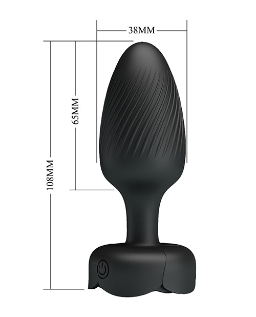 Pretty Love Varian Large Butt Plug w/Multi Color Bottom Light - Black