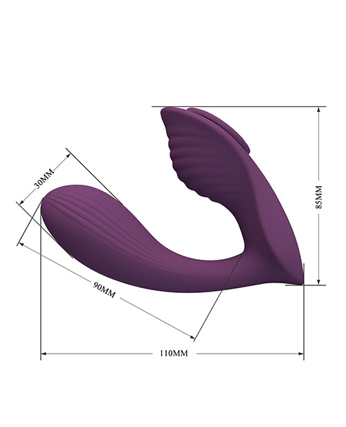 Pretty Love Klay App-Enabled Thrusting Hands-Free Vibrator - Purple