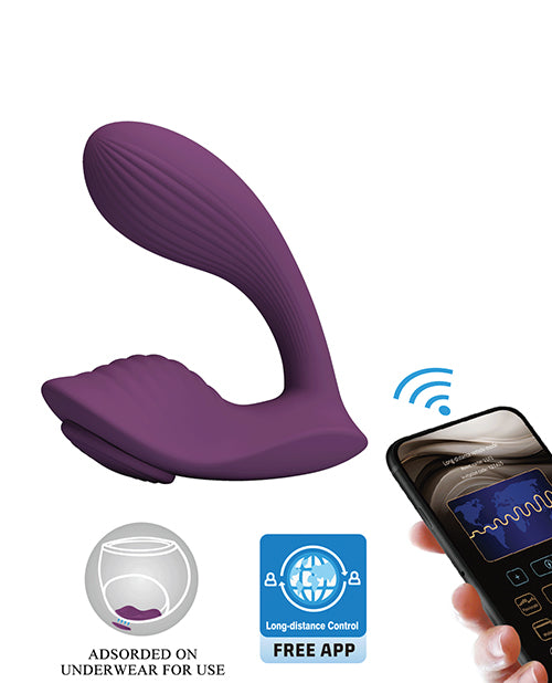 Pretty Love Klay App-Enabled Thrusting Hands-Free Vibrator - Purple