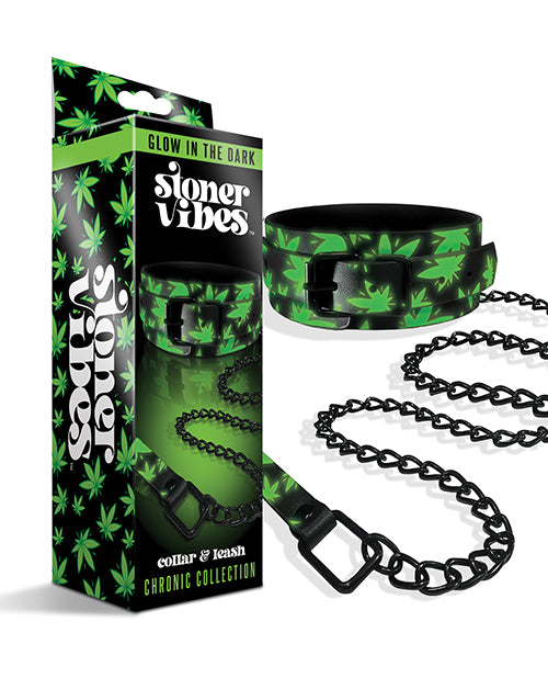 Stoner Vibes Glow in the Dark Collar & Leash - Lady Maven - Maison du Maven