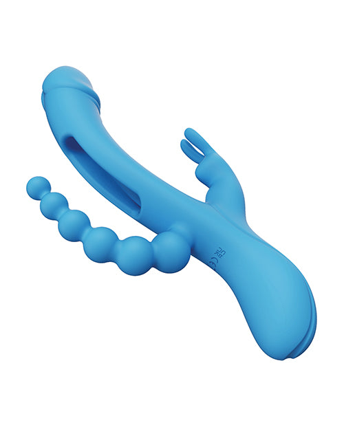 Trilux Kinky Finger Rabbit Vibrator w/Anal Beads - Blue - Lady Maven - Maison du Maven