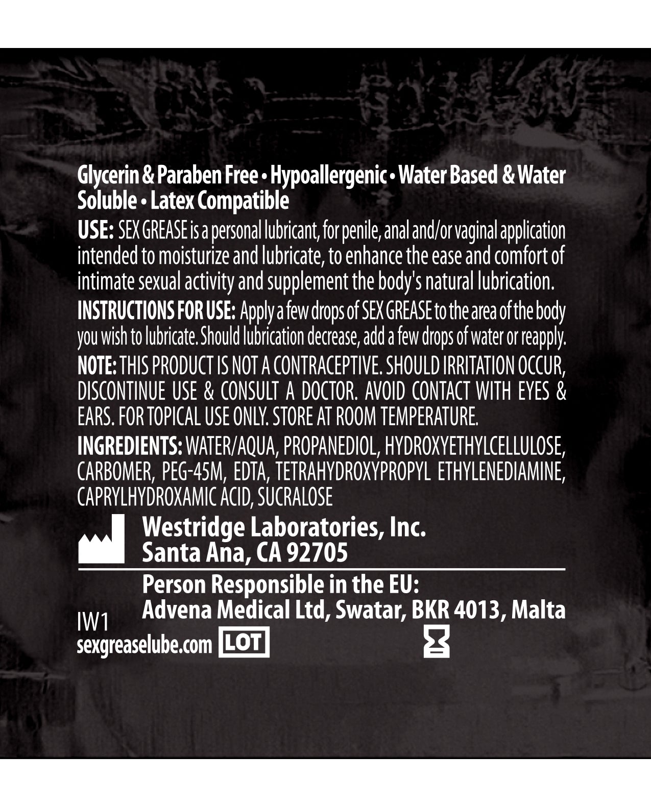 Sex Grease Water Based - 8.5 oz Bottle - Lady Maven - Maison du Maven