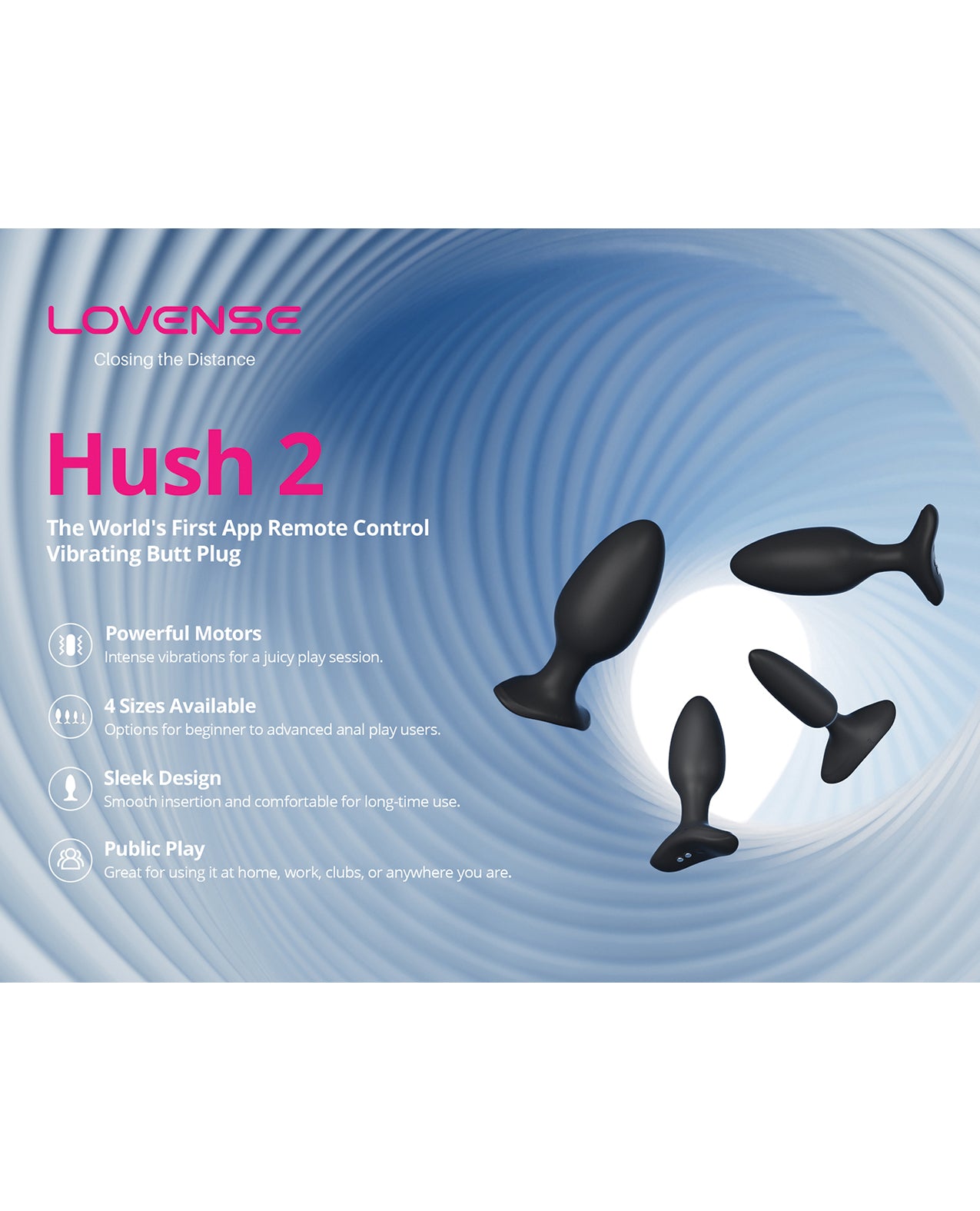 Lovense Hush 2 2.25" Butt Plug - Black - Lady Maven - Maison du Maven