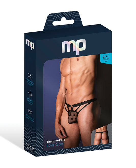 Love Star Thong w/Ring - Black L/XL - Lady Maven - Maison du Maven