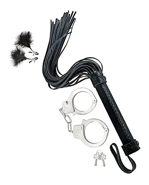 Bondage Whip and Cuff Set by Nasstoys - Black - Lady Maven - Maison du Maven