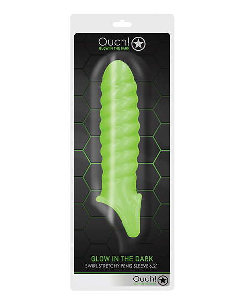 Shots Ouch Swirl Stretchy Penis Sleeve - Glow in the Dark - Lady Maven - Maison du Maven