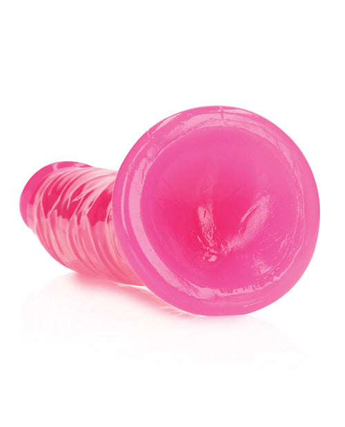 Shots RealRock 8" Slim Dildo Glow in the Dark - Neon Pink - Lady Maven - Maison du Maven