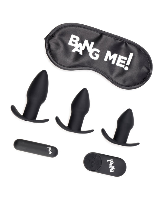 Bang! Backdoor Adventure Remote Control 3 Piece Butt Plug Vibe Kit - Black - Lady Maven - Maison du Maven