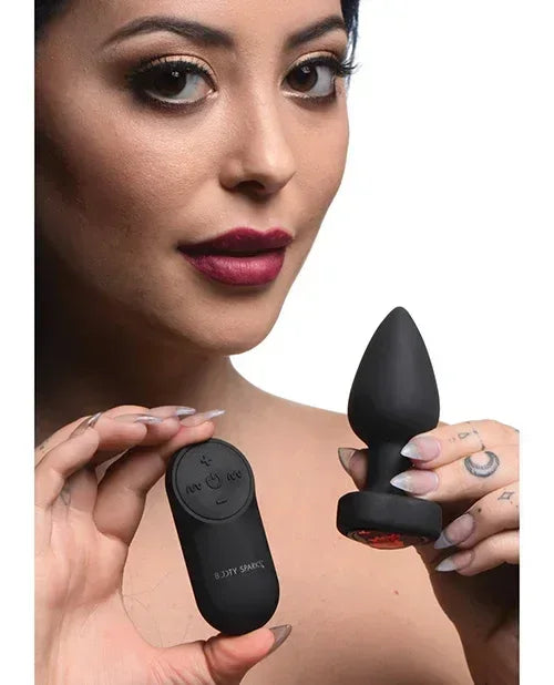 Booty Sparks 28X Silicone Vibrating Red Heart Anal Plug w/Remote - Small - Lady Maven - Maison du Maven