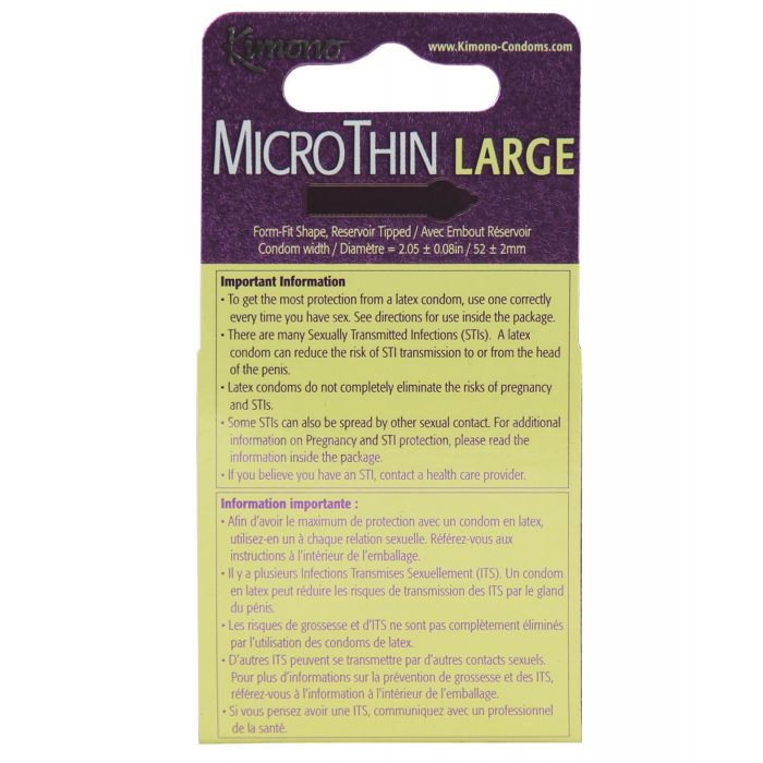 Kimono Micro Thin Large Condoms - Box of 3