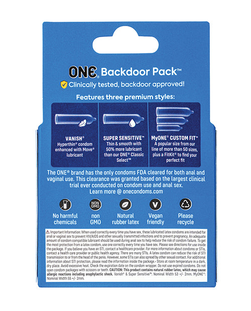 One Backdoor Pack Custom Fit Condoms - Pack of 3 - Lady Maven - Maison du Maven