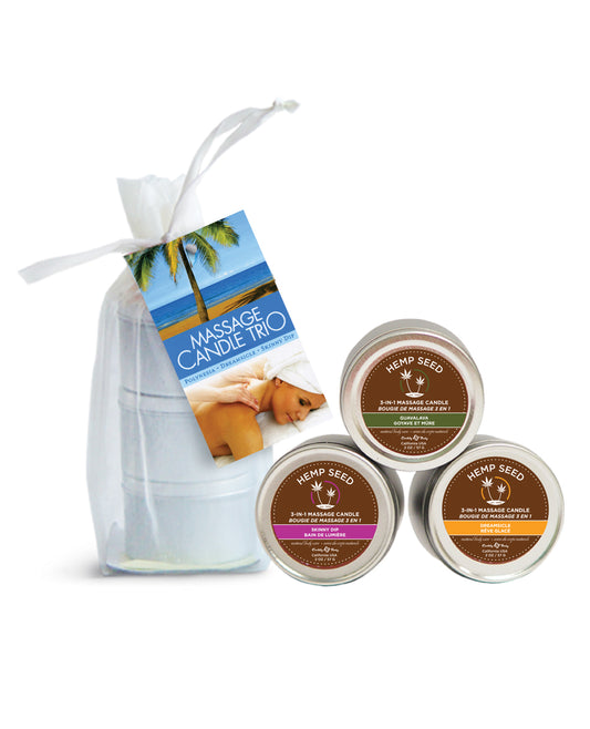 Earthly Body Massage Candle Trio Gift Bag - 2 oz Skinny Dip, Dreamsicle, & Guavalva - Lady Maven - Maison du Maven