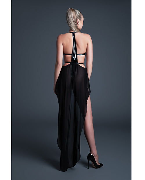 Allure Take Me Latex Look Vinyl and Mesh Teddy w/Attached Skirt - Black MD - Lady Maven - Maison du Maven