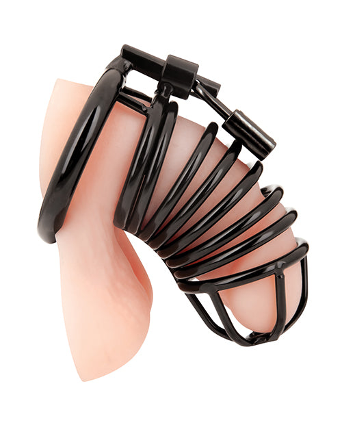 Blue Line Deluxe Chastity Cage - Black - Lady Maven - Maison du Maven