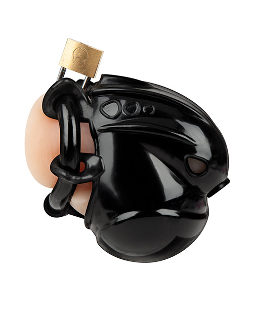 Full Restraint Silicone Cock & Balls Chastity Device - 100% Coverage Black - Lady Maven - Maison du Maven