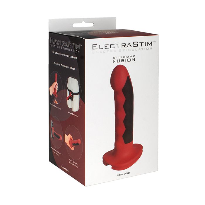 ElectraStim Silicone Fusion Komodo Dildo - Red/Black - Lady Maven - Maison du Maven