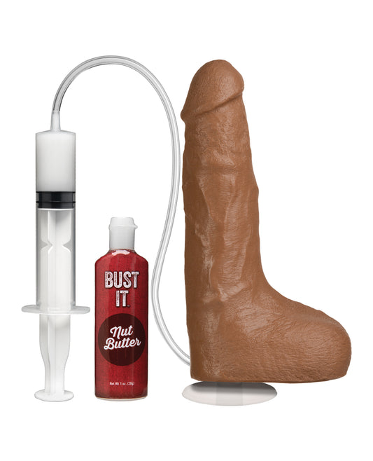 Bust It Squirting Realistic Cock w/1 oz Nut Butter - Brown - Lady Maven - Maison du Maven