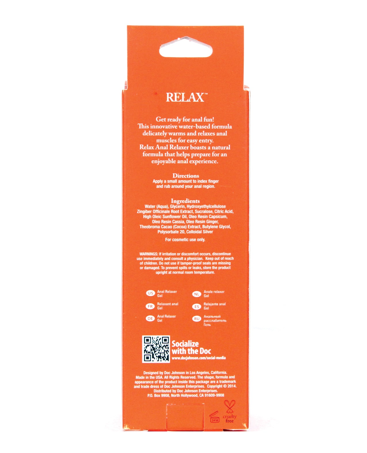 Relax Anal Relaxer - 2 oz Tube
