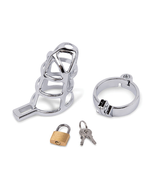 Lockmaster 3.75" Stainless Steel Prisoner Cock Cage - Silver - Lady Maven - Maison du Maven