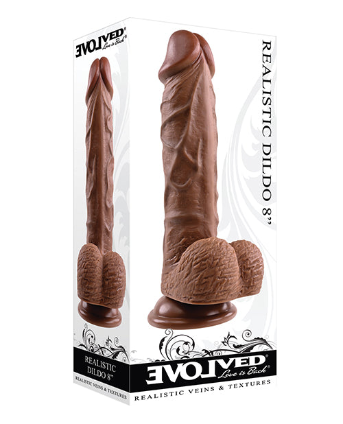Evolved 8" Realistic Dildo w/Balls - Dark - Lady Maven - Maison du Maven