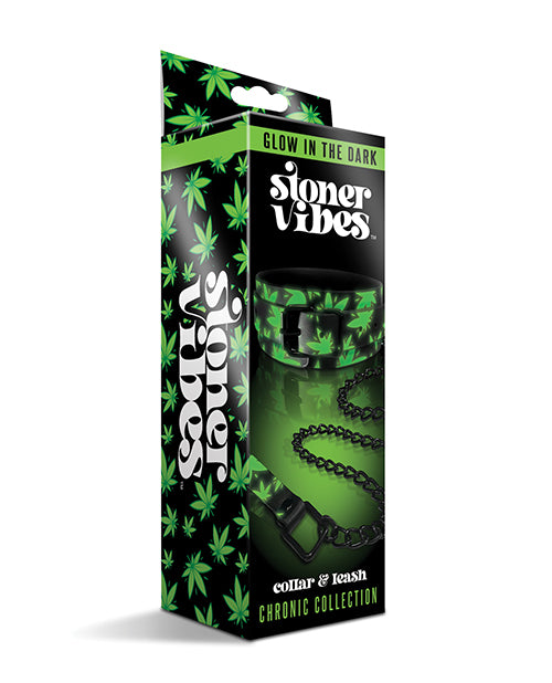 Stoner Vibes Glow in the Dark Collar & Leash - Lady Maven - Maison du Maven