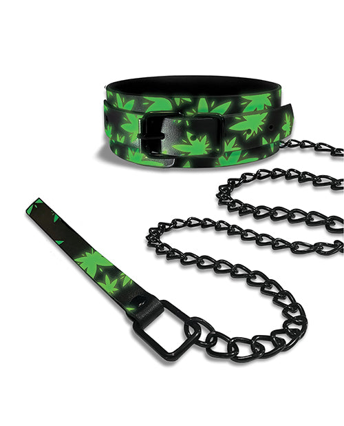 Stoner Vibes Glow in the Dark Collar & Leash - Lady Maven - Maison du Maven