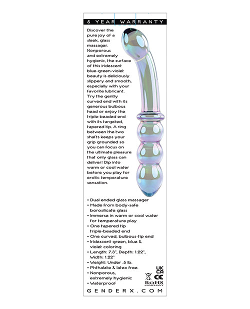 Gender X Lustrous Galaxy Wand Dual Ended Glass Massager - Green - Lady Maven - Maison du Maven
