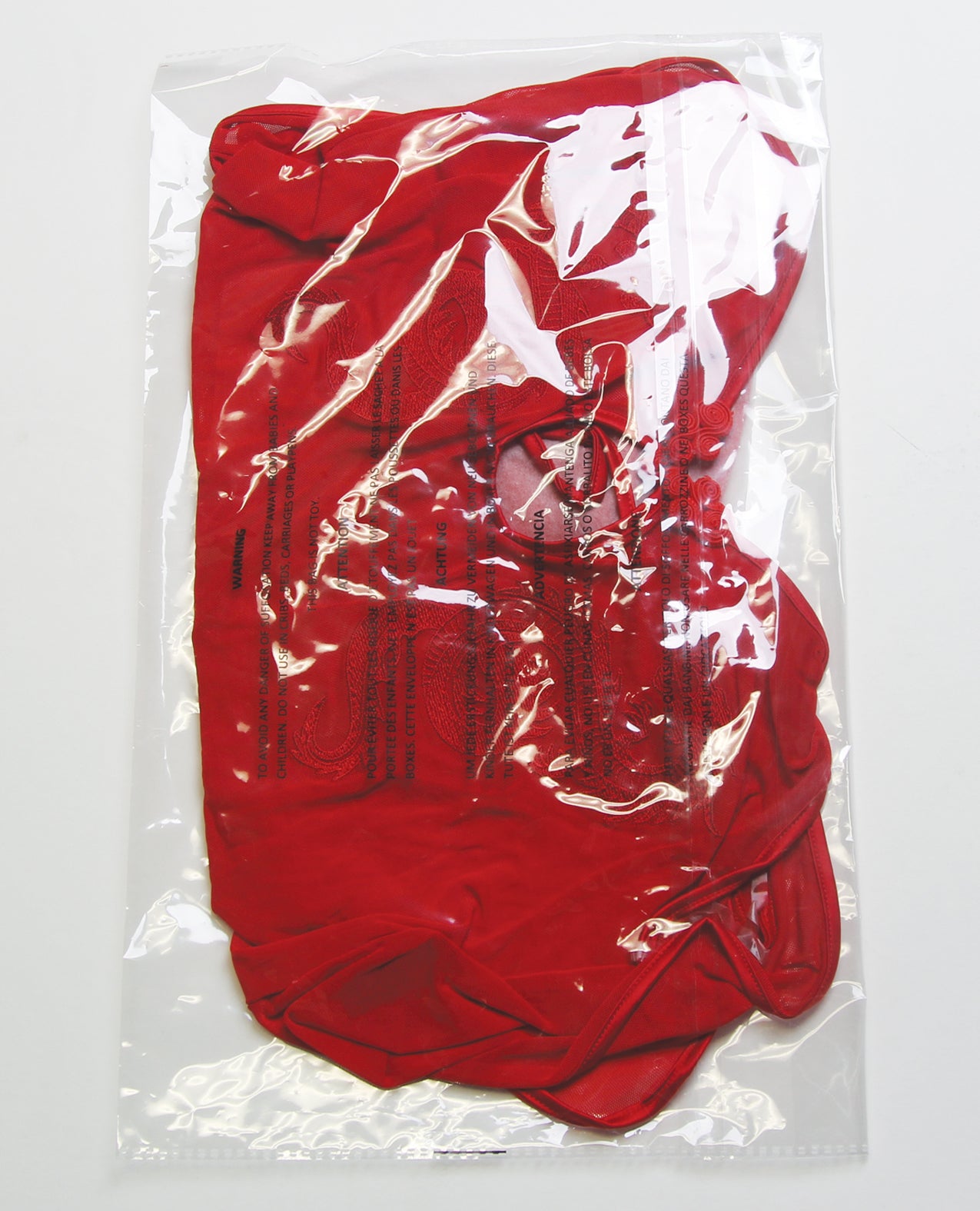 Dragon Mesh & Applique Chemise w/G-String 2 pc Set - Red SM