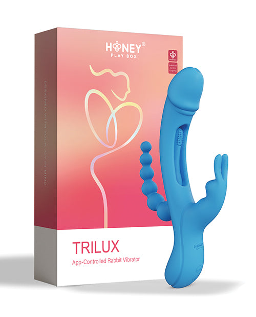 Trilux Kinky Finger Rabbit Vibrator w/Anal Beads - Blue - Lady Maven - Maison du Maven