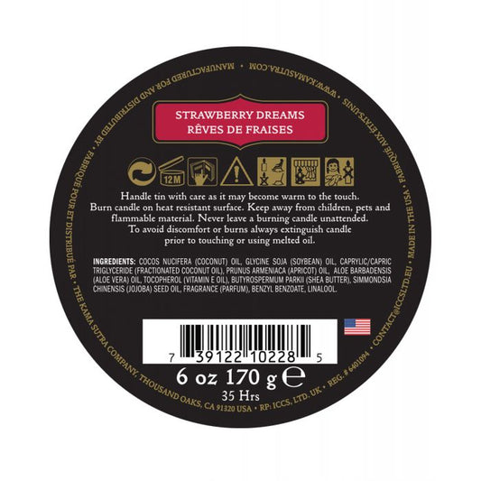 Kama Sutra Ignite Massage Soy Candle - Strawberry Dreams - Lady Maven - Maison du Maven