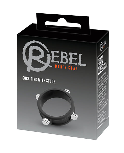 Rebel Cock Ring w/Studs - Black - Lady Maven - Maison du Maven