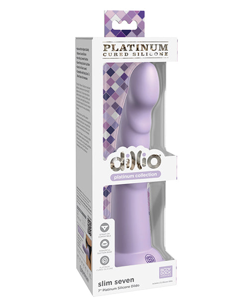 Dillio Platinum 7" Slim Seven Silicone Dildo - Purple - Lady Maven - Maison du Maven