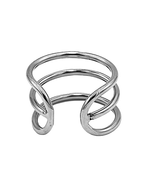 Rouge Stainless Steel Triple Wire Glans Ring 32 mm - Silver - Lady Maven - Maison du Maven