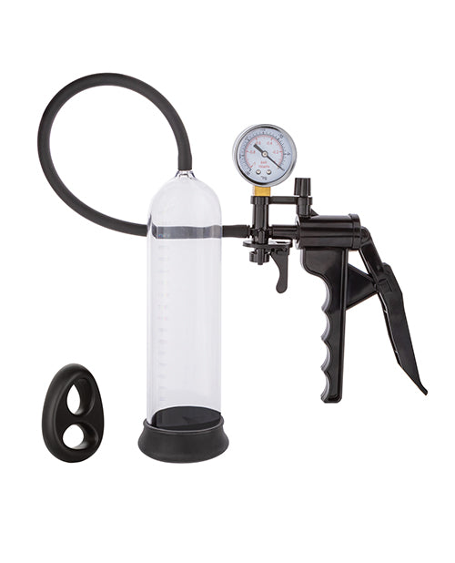 Peak Magnified Gauged Penis Pump System w/Cock & Ball Ring - Black - Lady Maven - Maison du Maven