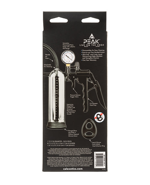Peak Magnified Gauged Penis Pump System w/Cock & Ball Ring - Black - Lady Maven - Maison du Maven