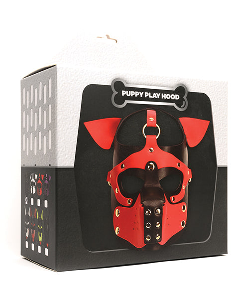 665 Bondage Pup Hood - O/S Black/Red - Lady Maven - Maison du Maven