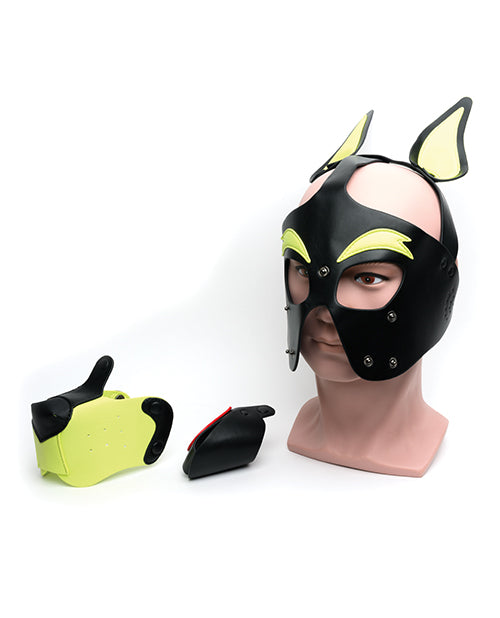 665 Playful Pup Hood - O/S Black/Yellow - Lady Maven - Maison du Maven