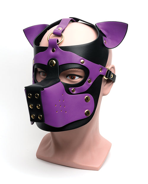 665 Bondage Pup Hood - O/S Black/Purple - Lady Maven - Maison du Maven