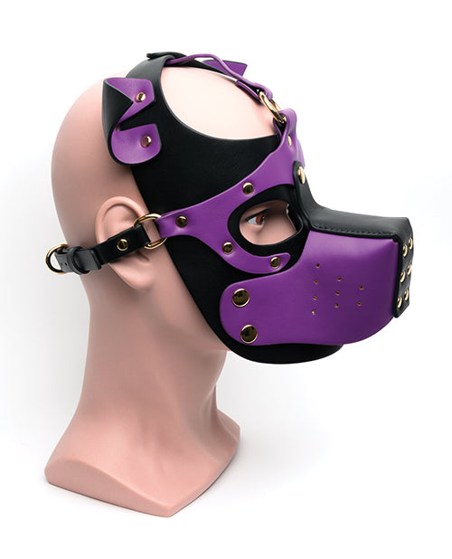 665 Bondage Pup Hood - O/S Black/Purple - Lady Maven - Maison du Maven