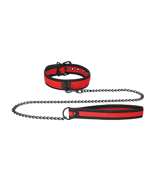 Shots Ouch Puppy Play Puppy Collar w/Leash - Red - Lady Maven - Maison du Maven