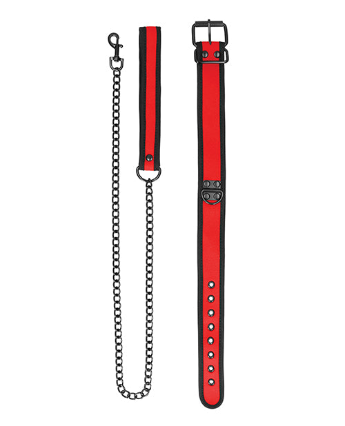 Shots Ouch Puppy Play Puppy Collar w/Leash - Red - Lady Maven - Maison du Maven
