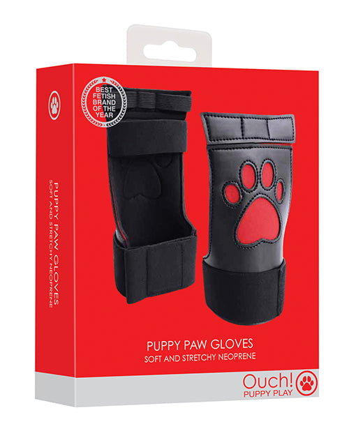 Shots Ouch Puppy Play Paw Cut-Out Gloves - Red - Lady Maven - Maison du Maven