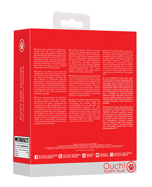 Shots Ouch Puppy Play Paw Cut-Out Gloves - Red - Lady Maven - Maison du Maven