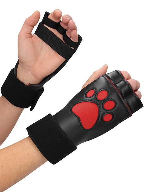 Shots Ouch Puppy Play Paw Cut-Out Gloves - Red - Lady Maven - Maison du Maven