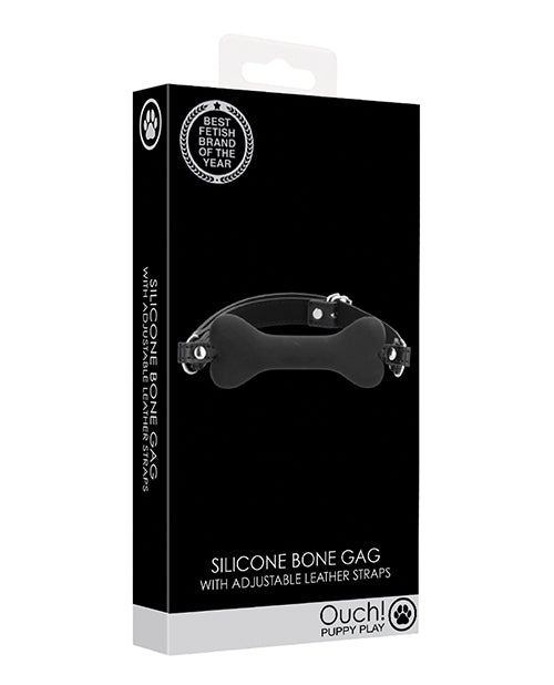 Shots Ouch Puppy Play Silicone Bone Gag - Black - Lady Maven - Maison du Maven