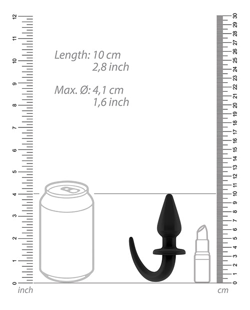 Shots Ouch Puppy Play Tail Butt Plug - Black - Lady Maven - Maison du Maven