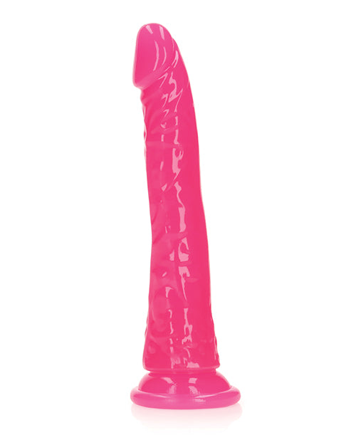 Shots RealRock 8" Slim Dildo Glow in the Dark - Neon Pink - Lady Maven - Maison du Maven