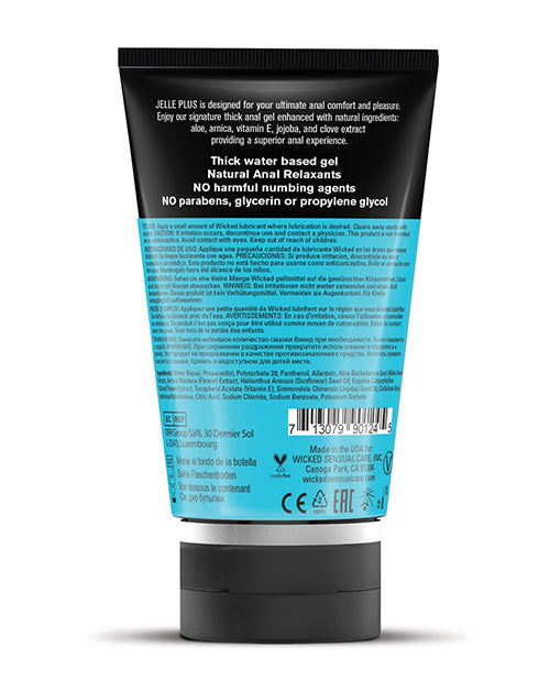 Wicked Sensual Care Jelle Plus Water Based Anal Lubricant with Relaxants - 4 oz - Lady Maven - Maison du Maven