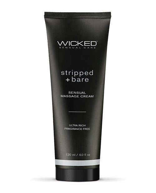Wicked Sensual Care Stripped & Bare Unscented Massage Cream - 4 oz - Lady Maven - MaisonduMaven
